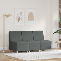 vidaXL Softig Stolen Ljusgrå 55 cm Tyg 3 pcs Mörkgrå 55 x 74 x 82 cm