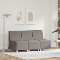 vidaXL Softig Stolen Ljusgrå 55 cm Tyg 3 pcs Taupe 55 x 74 x 82 cm Tyg