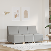 vidaXL Softig Stolen Ljusgrå 55 cm Tyg 3 pcs Moln grå 55 x 74 x 82 cm