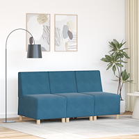 vidaXL Soffstolar 3 pcs Blå 55 x 74 x 82 cm Sammet