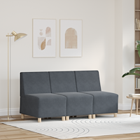 vidaXL Soffstolar 3 pcs Mörkgrå 55 x 74 x 82 cm Sammet