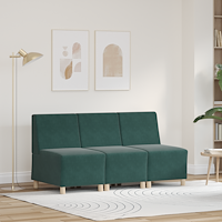 vidaXL Soffstolar 3 pcs Mörkgrön 55 x 74 x 82 cm Sammet