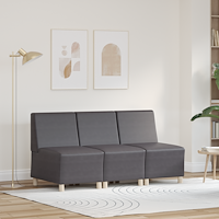 vidaXL Soffstolar 3 pcs Grå 55 x 74 x 82 cm Konstläder