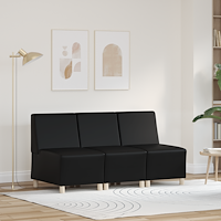 vidaXL Soffstolar 3 pcs Svart 55 x 74 x 82 cm Konstläder