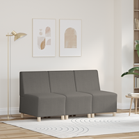 vidaXL Soffa Chiar 3 pcs Ljusgrå 55 x 74 x 82 cm Mockatyg