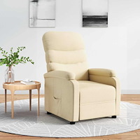 vidaXL Reclinerfåtölj gräddvit tyg
