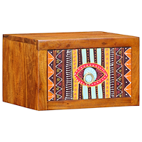 vidaXL Sängbord Brun, flerfärgad 35 x 30 x 22 cm Massivt akaciaträ