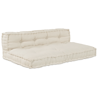 vidaXL Pallet Soffkudde 2 pcs Kräm tyg