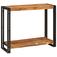 vidaXL Konsolbord Brun 90 x 33 x 75 cm Massivt grovt mangoträ