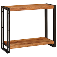 vidaXL Konsolbord med hylla Brun 90 x 33 x 75 cm massivt akacia