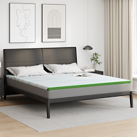 vidaXL Madrasskydd Övrigt Vit och grön 180 x 200 cm