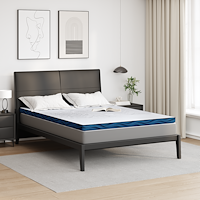 vidaXL Madrasskydd med dörr Vit och Blå 140 x 190 cm