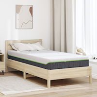vidaXL Madrass Vitt och Grått 90 x 200 cm Pocketfjäder