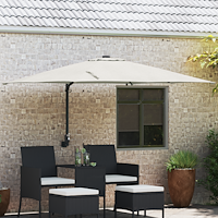 vidaXL Trädgårdsparasol Sand 248.5 x 247.5 x 160 cm tyg