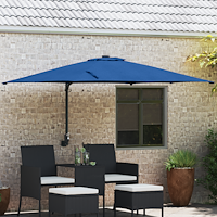 vidaXL Trädgårdsparasol Azurblå 248.5 x 247.5 x 160 cm tyg