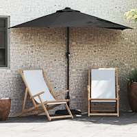 vidaXL Trädgårdsparasol Svart 294 x 150 x 224 cm tyg