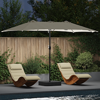 vidaXL Trädgårdsparasol Sand 385 x 209 x 244 cm tyg