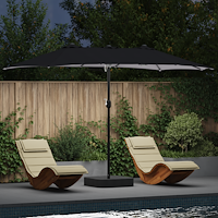 vidaXL Trädgårdsparasol Antracit 385 x 209 x 244 cm tyg