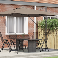vidaXL Roma Parasol Taupe 286 x 285 x 265 cm Polyester och aluminium