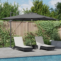 vidaXL Roma Parasol Antracit 286 x 285 x 270 cm Aluminium, Polyester