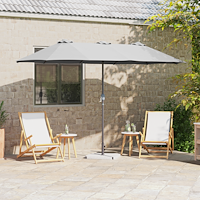 vidaXL Trädgårdsparasol Sand 370 x 197 x 239 cm Pulverlackerad stål