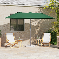 vidaXL Trädgårdsparasol Grön 370 x 197 x 239 cm Pulverlackerad stål