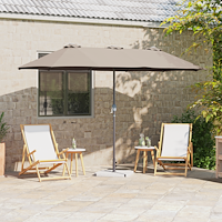 vidaXL Trädgårdsparasol Taupe 370 x 197 x 239 cm Pulverlackerad stål