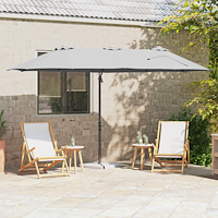 vidaXL Trädgårdskantileverparasol Sand 372 x 198 x 243 cm