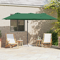 vidaXL Trädgårdskantileverparasol Grön 372 x 198 x 243 cm