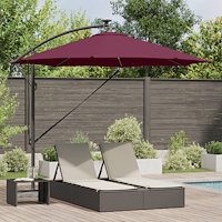 vidaXL Cantilever bananparasol Vinröd 294 x 294 x 248 cm