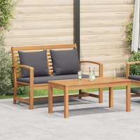 vidaXL Trädgårdsbänk Brun 110 x 64 x 76.5 cm Massivt teakträ