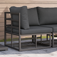 vidaXL Utomhusmöbelset Svart och Anthracit Stål och 160g polyester tyg