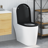 vidaXL Toalettstol Svart 48 x 36.5 x 4.5 cm Polypropylen