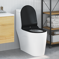 vidaXL Toalettstol Svart 48.5 x 36 x 5 cm Polypropylen