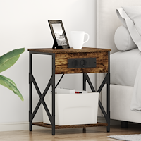vidaXL Nattduksbord 2 pcs Rökfärgad ek 41 x 31 x 51 cm Konstruerat trä