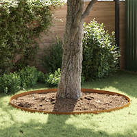 vidaXL Trädgårdsgräskant Rostig 450 x 10 cm cortenstål