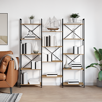 vidaXL Hyllsystem Artisan Ek 156 x 25 x 167 cm Konstruerat trä