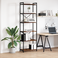 vidaXL Bokhylla Rökfärgad ek 60 x 30 x 188 cm Konstruerat trä