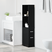 vidaXL Narrow Badrumsskåp Svart ek 22 x 41 x 135 cm Konstruerat trä