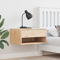vidaXL Väggmonterat sängbord 2 pcs Brun 50 x 32,5 x 24 cm Massiv furu