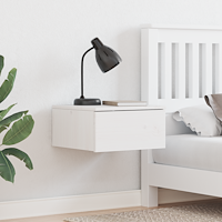vidaXL Sängbord med låda 2 pcs Vit 37 x 35 x 18.5 cm Massiv furu