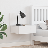 vidaXL Sängbord med låda 2 pcs Vit 42 x 32.5 x 40 cm Massiv furu