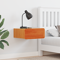 vidaXL Väggmonterat sängbord Vaxbrun 39 x 34 x 16.5 cm Massiv furu