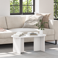vidaXL Kaffeebord Vit 80 x 39.5 x 35 cm Massivt tallträ