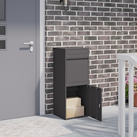 vidaXL Paketbox Svart 41 x 38 x 103 cm Stål