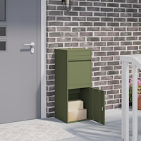 vidaXL Paketbox Olivgrön 41 x 38 x 103 cm Stål