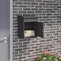 vidaXL Paketbox Svart 44 x 35 x 59 cm Stål