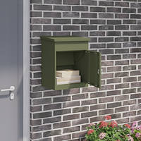 vidaXL Paketbox Olivgrön 44 x 35 x 59 cm Stål