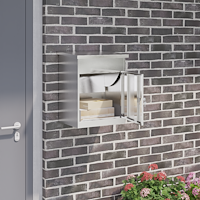 vidaXL Paketbox Svart 44 x 35 x 59 cm Rostfritt stål