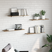 vidaXL Bokhylla Bräda med hylla 4 pcs Brun 100 x 40 x 1.5cm Spånskiva